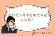 东莞自考专升本有哪些专业可以选择？